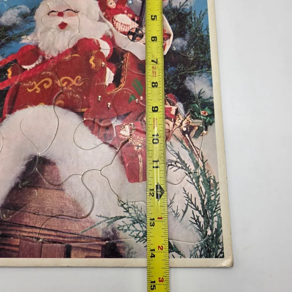 Whitman‎ Christmas Frame Tray Puzzle Kids Red Santa Sleigh Vintage Retro Holiday